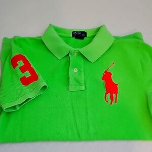 Polo by Ralph Lauren Green Polo Shirt with Red Logo